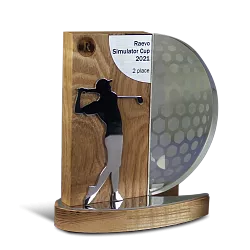 Приз по гольфу деревянный